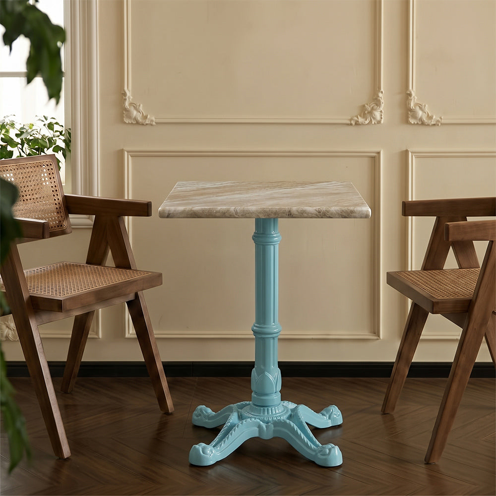 Ashford Sawar Marble Restaurant Table with Metal Legs - Small