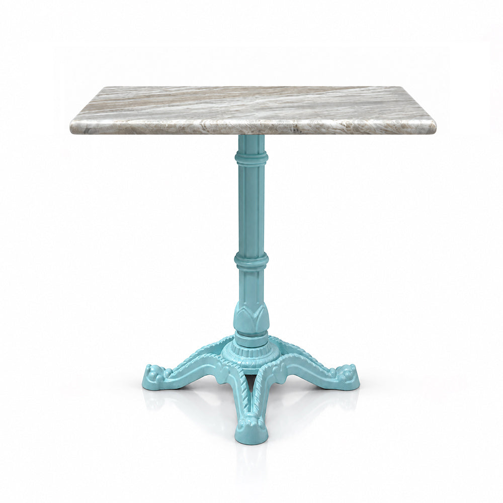 Ashford Sawar Marble Restaurant Table with Metal Legs - Large