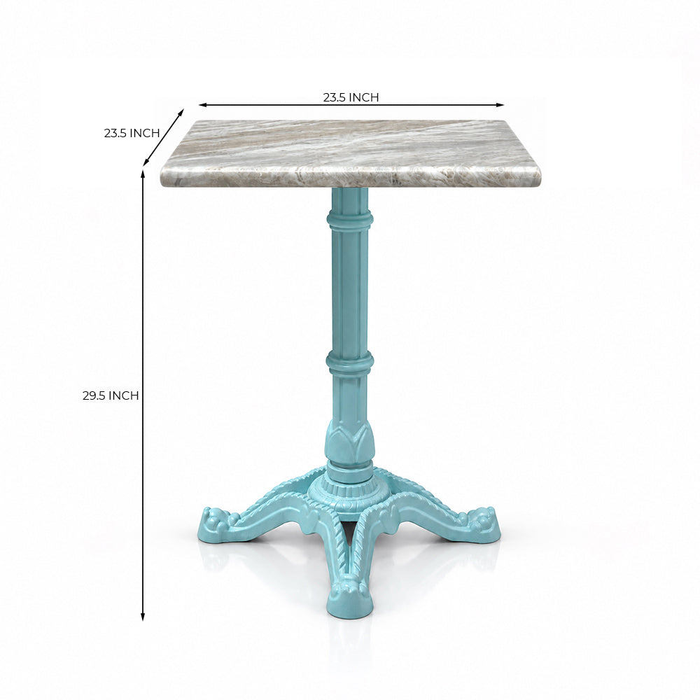 Ashford Sawar Marble Restaurant Table with Metal Legs - Small