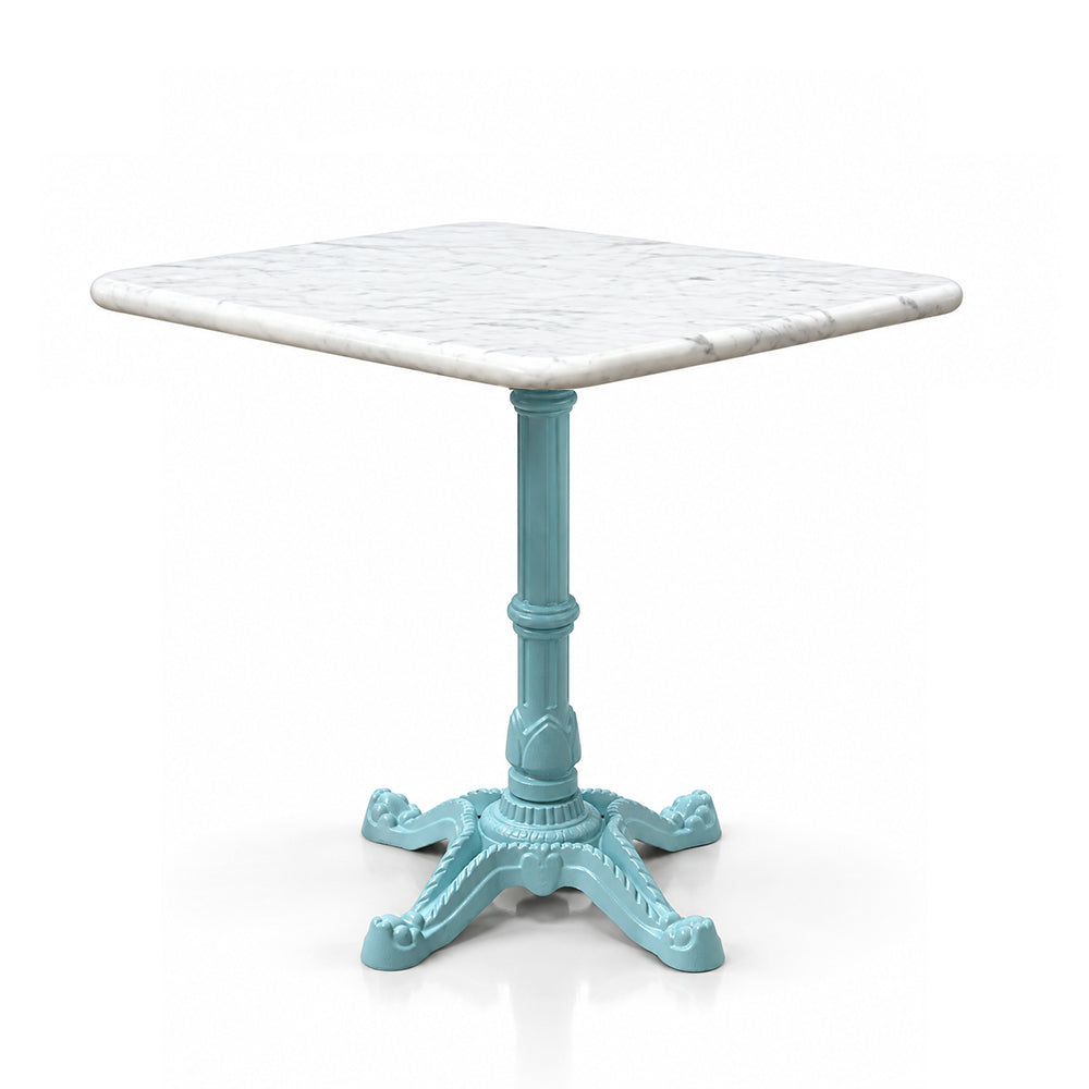 Beacon White Banswara Marble Restaurant Table with Metal Legs - Large