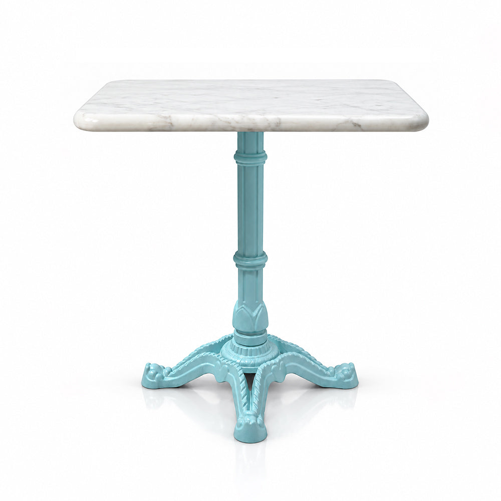 Beacon White Banswara Marble Restaurant Table with Metal Legs - Medium