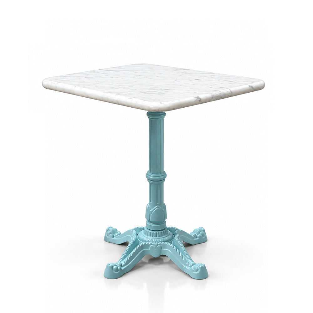 Beacon White Banswara Marble Restaurant Table with Metal Legs - Medium