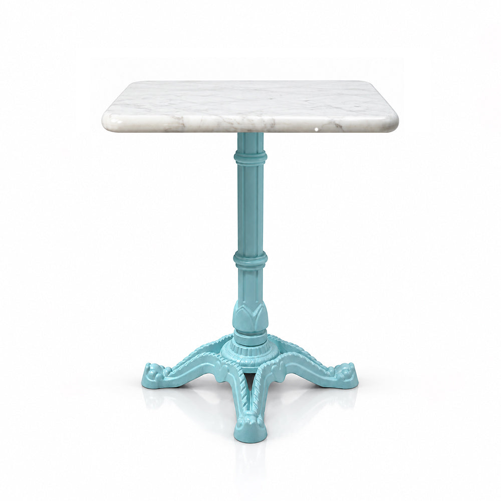 Beacon White Banswara Marble Restaurant Table with Metal Legs - Small