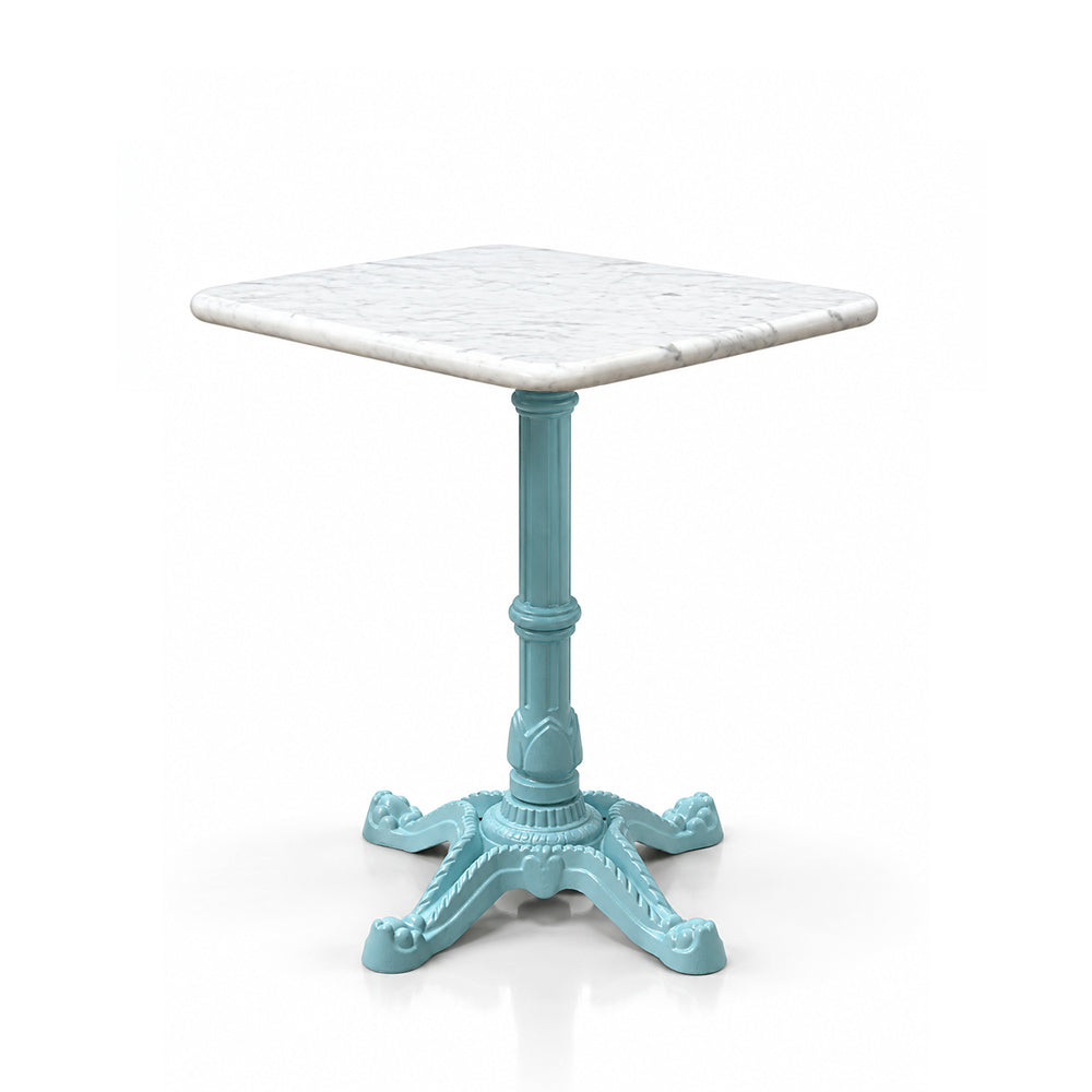 Beacon White Banswara Marble Restaurant Table with Metal Legs - Small