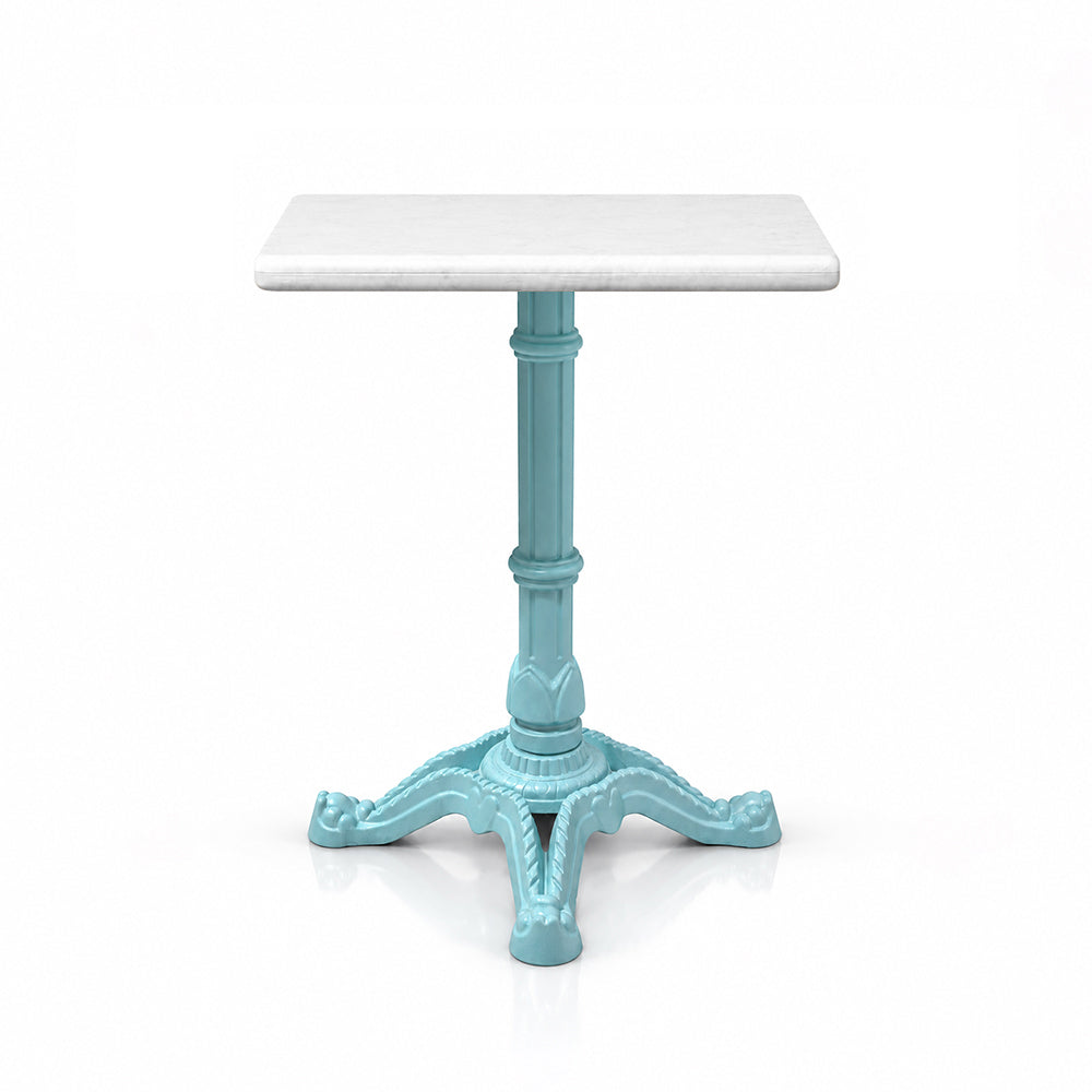 Whitley White Banswara Marble Restaurant Table with Metal Legs - Small