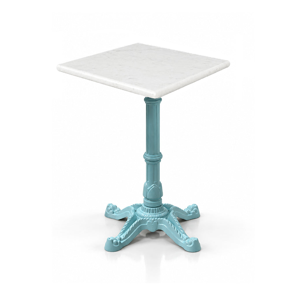 Whitley White Banswara Marble Restaurant Table with Metal Legs - Small