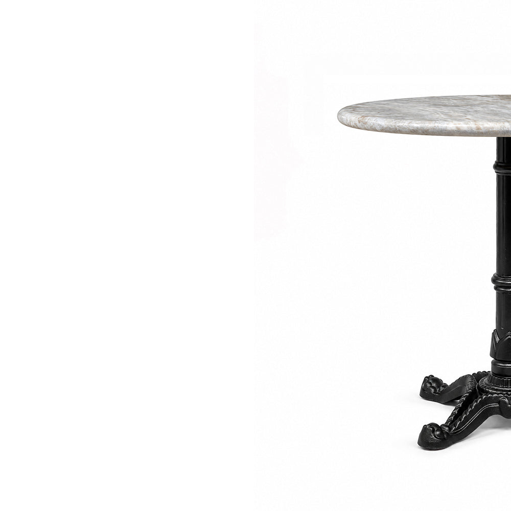 Crestwood Sawar Marble Restaurant Table with Metal Legs - Large