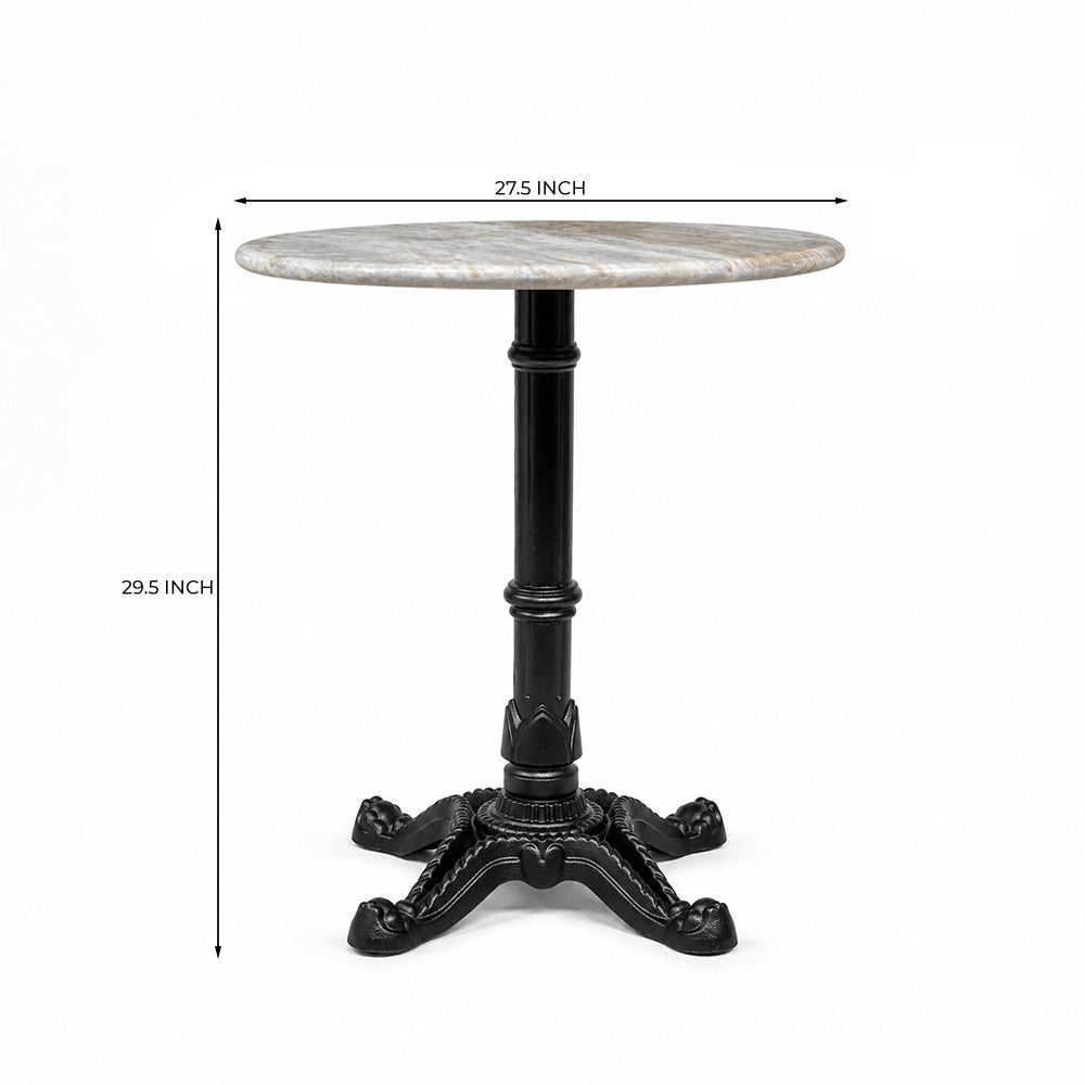 Crestwood Sawar Marble Restaurant Table with Metal Legs - Medium