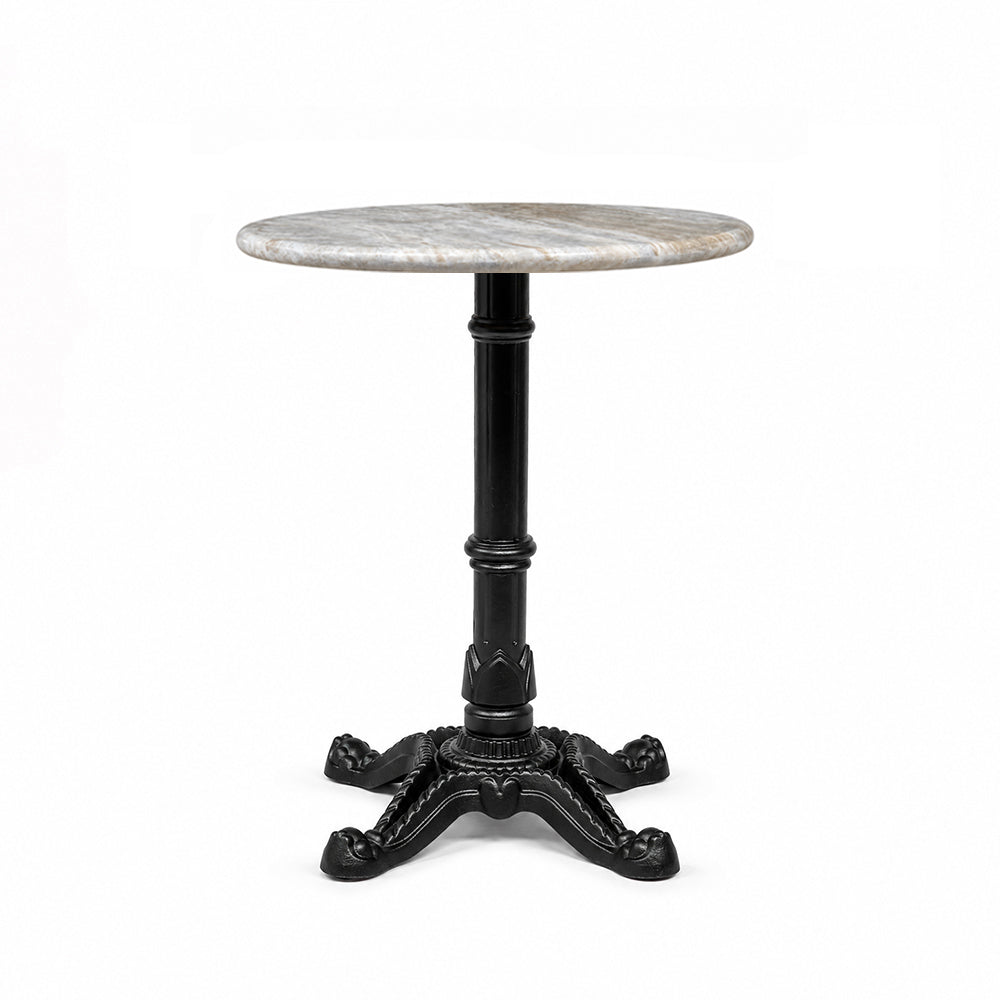 Crestwood Sawar Marble Restaurant Table with Metal Legs - Small