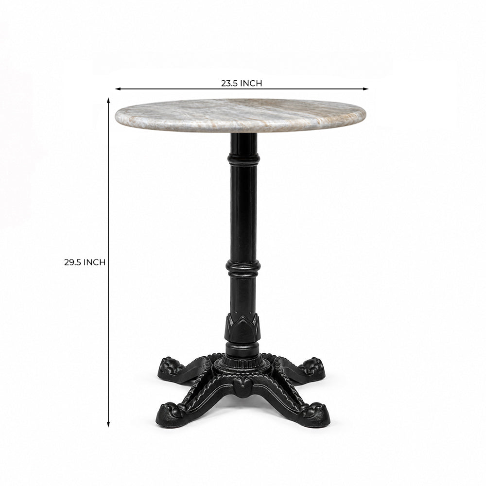 Crestwood Sawar Marble Restaurant Table with Metal Legs - Small