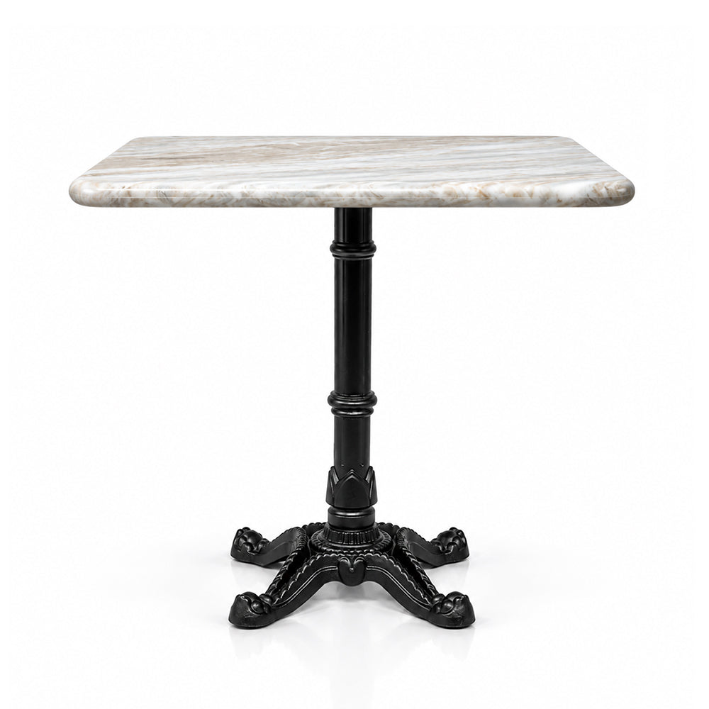 Hartley Sawar Marble Restaurant Table with Metal Legs - Large