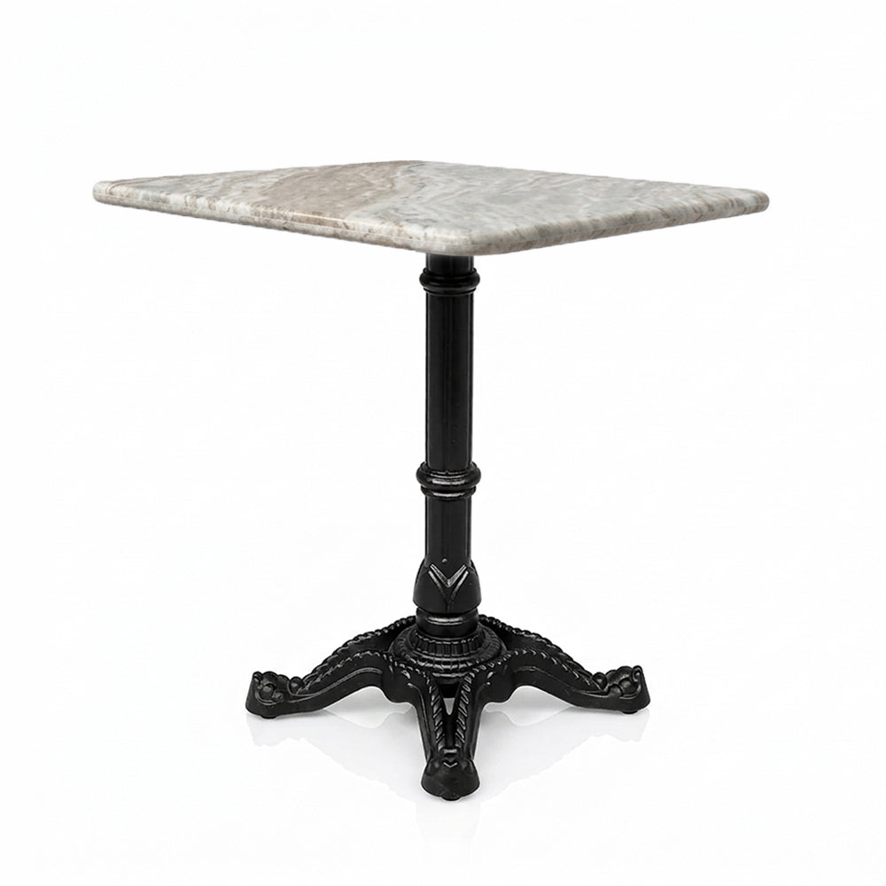 Hartley Sawar Marble Restaurant Table with Metal Legs - Large