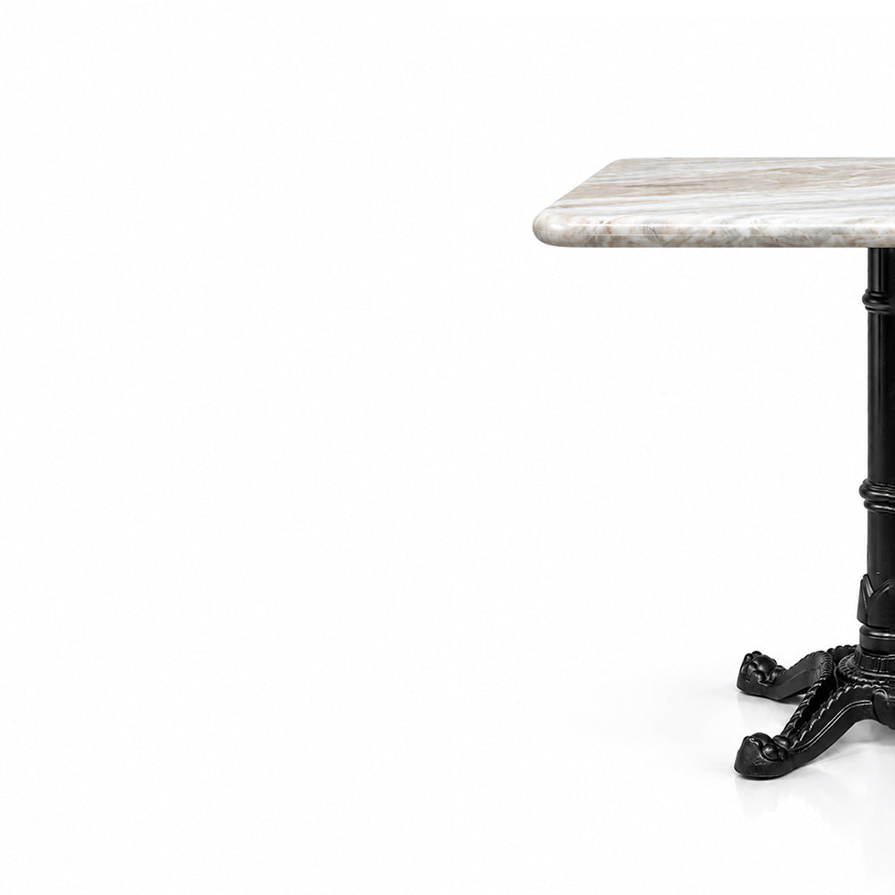 Hartley Sawar Marble Restaurant Table with Metal Legs - Large