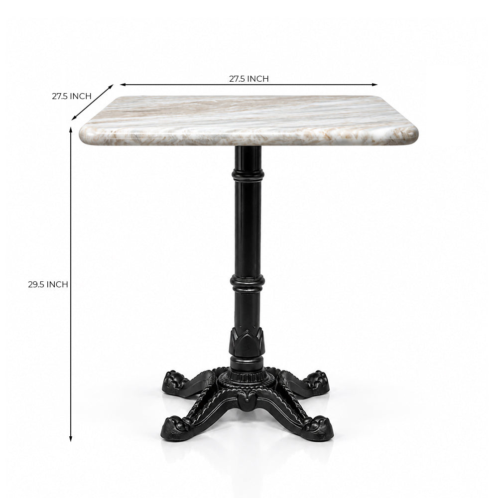 Hartley Sawar Marble Restaurant Table with Metal Legs - Medium