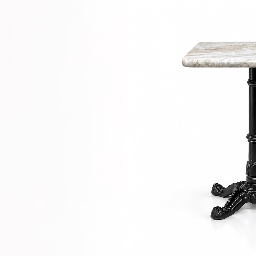 Hartley Sawar Marble Restaurant Table with Metal Legs - Small