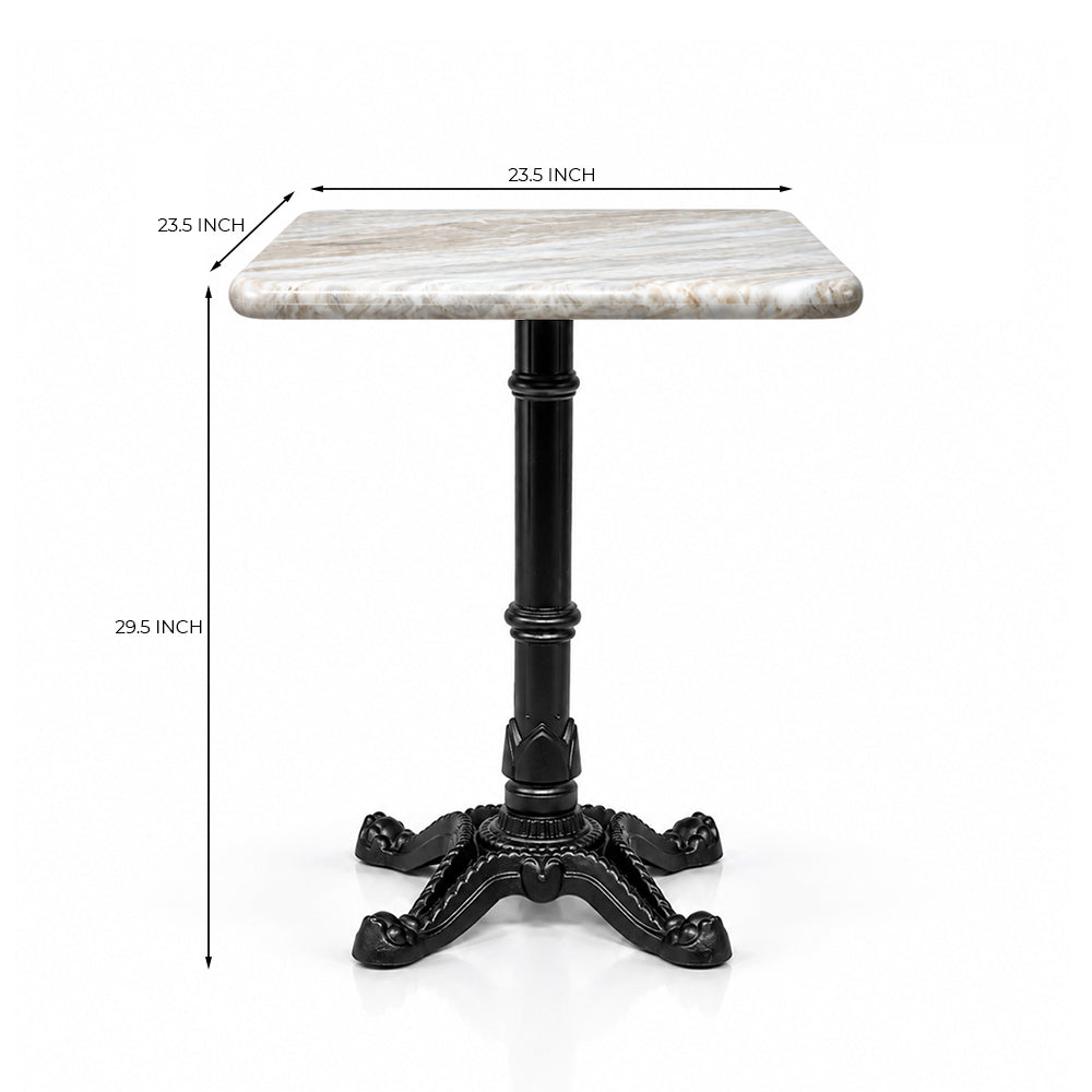 Hartley Sawar Marble Restaurant Table with Metal Legs - Small
