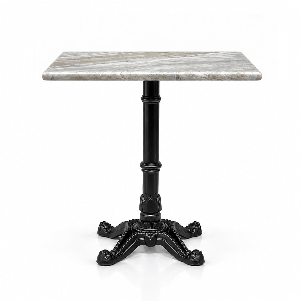 Dalton Sawar Marble Restaurant Table with Metal Legs - Large