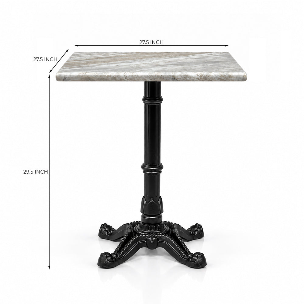 Dalton Sawar Marble Restaurant Table with Metal Legs - Medium