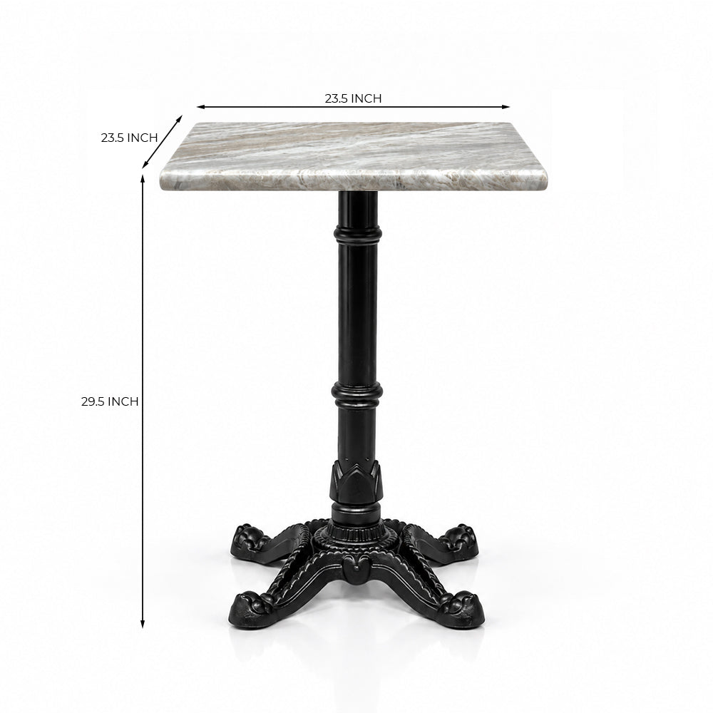 Dalton Sawar Marble Restaurant Table with Metal Legs - Small