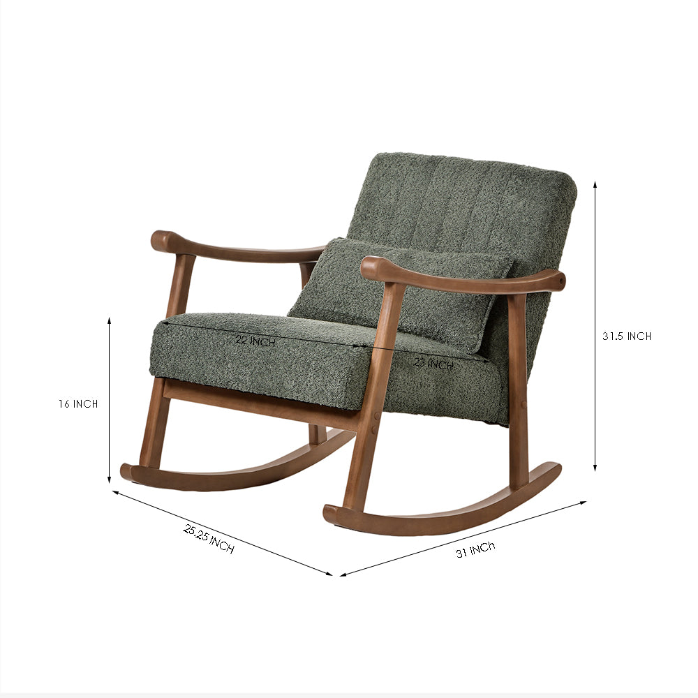 Margaret Rubberwood Rocking Chair- Cotton