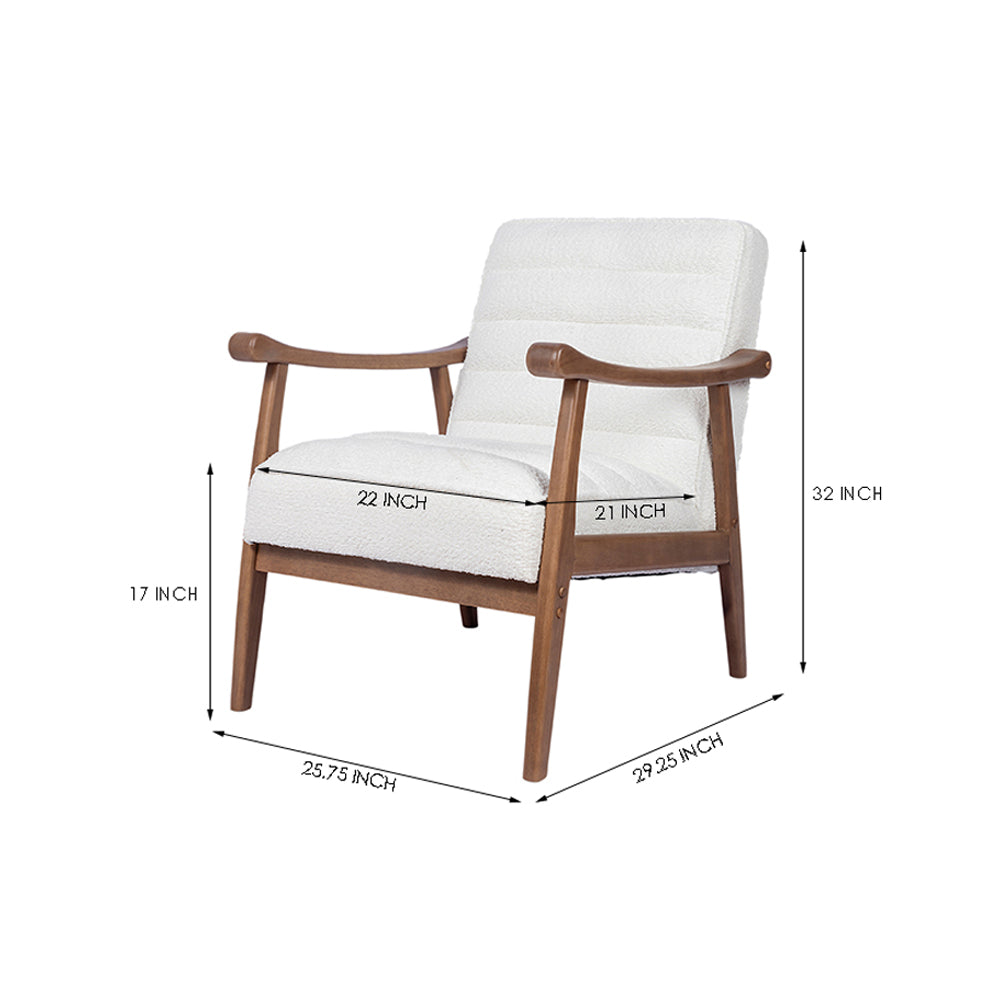 Tulsa Petal Rubberwood Armchair- Cotton