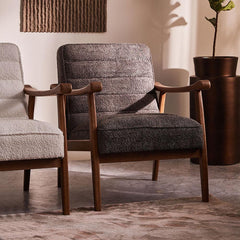 Tulsa Petal Wooden Armchair - Grey