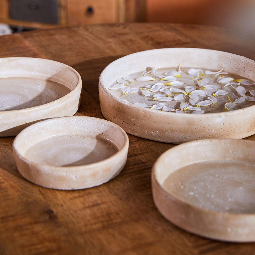 Amber Atrium Cement Bowl - Big Large Medium Small All