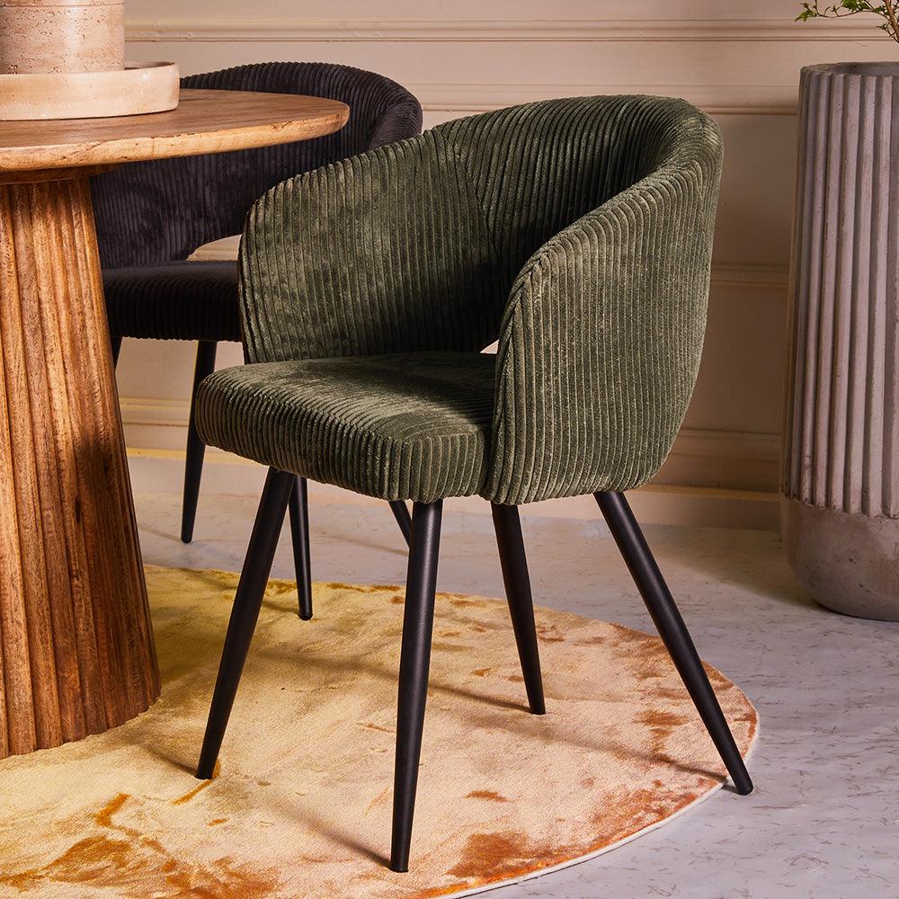Iron Leaf Dining  Chair - Olive Green