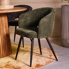 Iron Leaf Dining  Chair - Olive Green