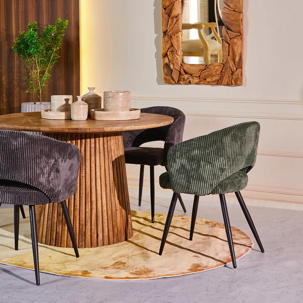 Iron Leaf Dining  Chair - Olive Green