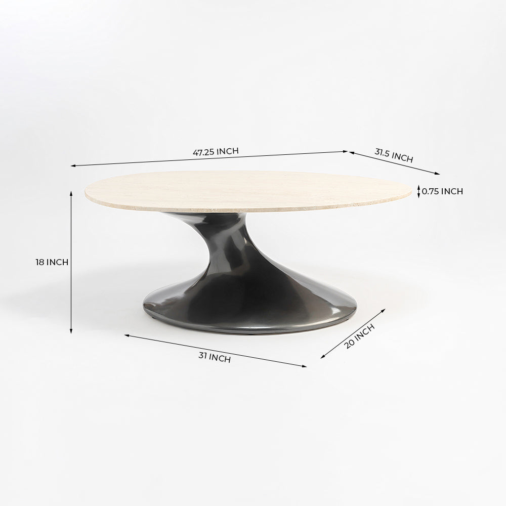 Abedelazar Marbel Coffee Table - Travertine