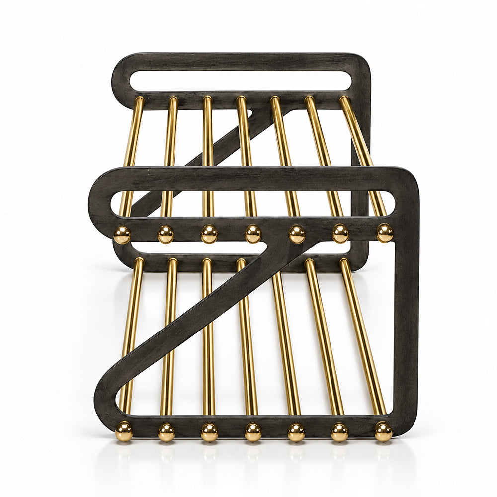 Jaro Mud Grey Metal Shoe Rack - Product View 3