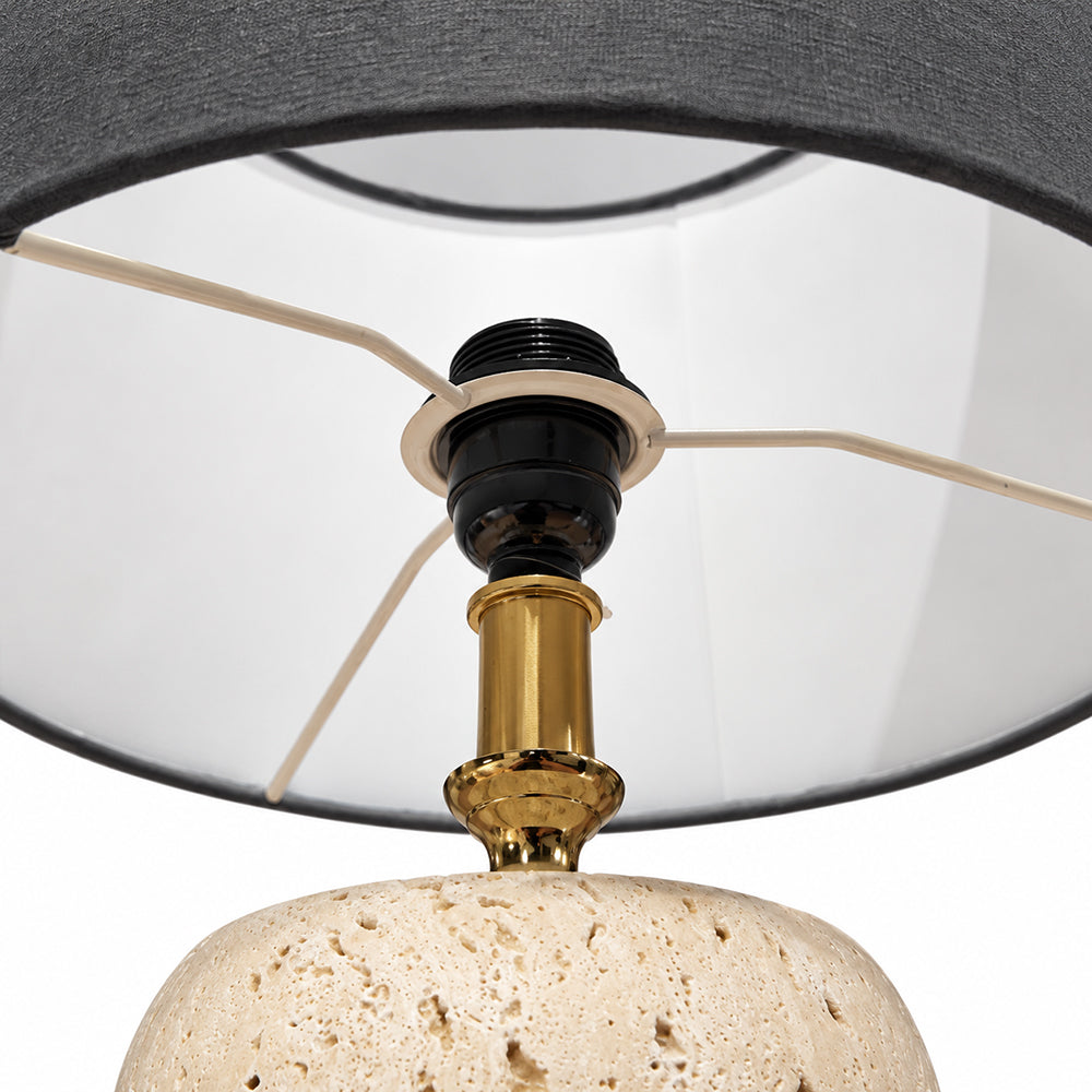 Paco Marble Table Lamp with Black Shade - Product View 3