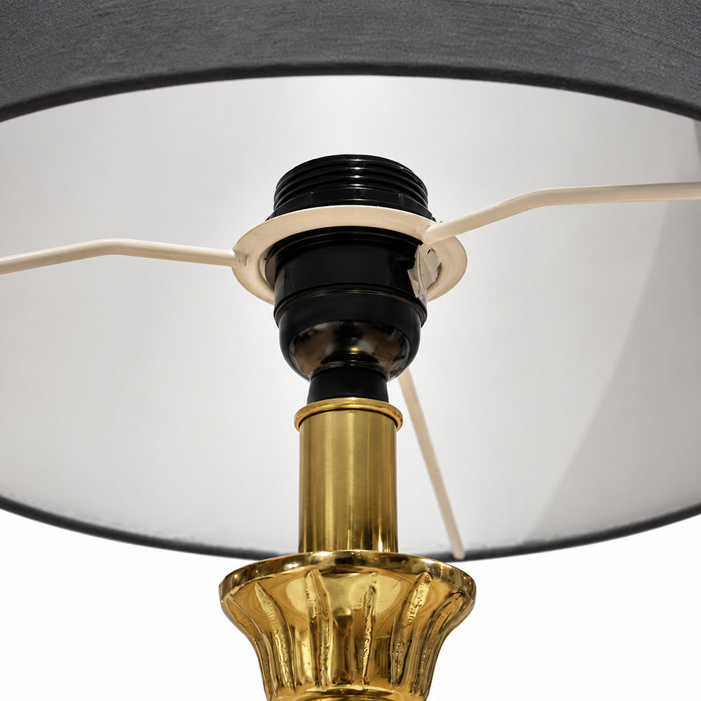 Remi Metal Marble Table Lamp with Black Shade - Product View 2