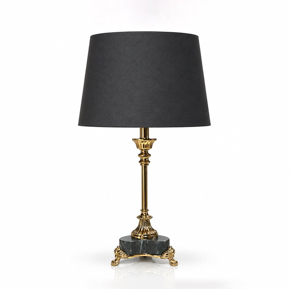 Remi Metal Marble Table Lamp with Black Shade - Product View 5