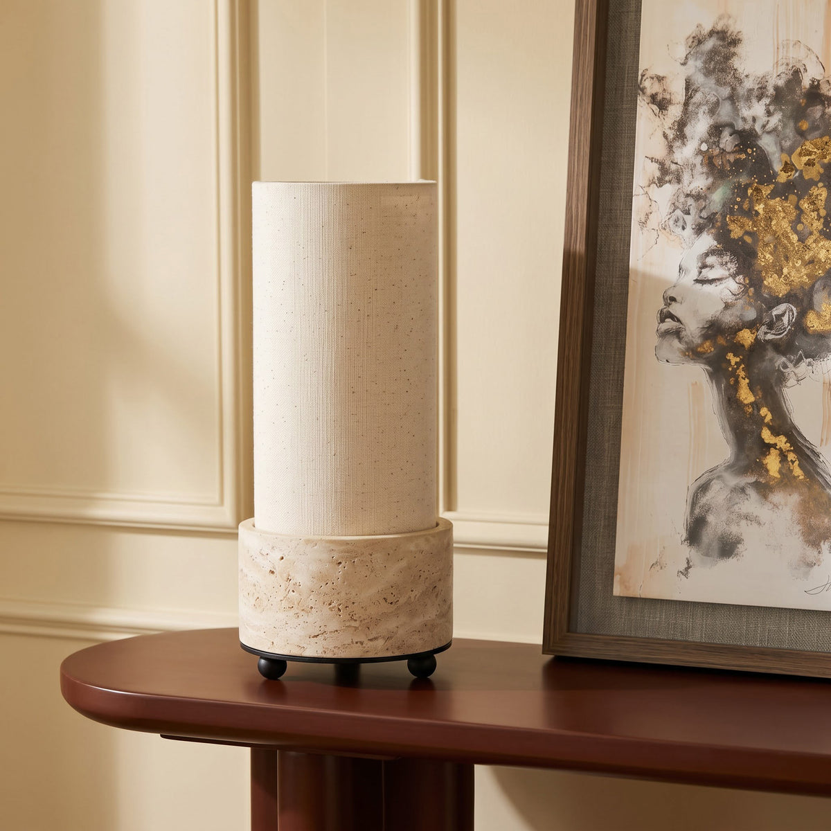 Rhea Marble Table Lamp with Metal - Product View 4