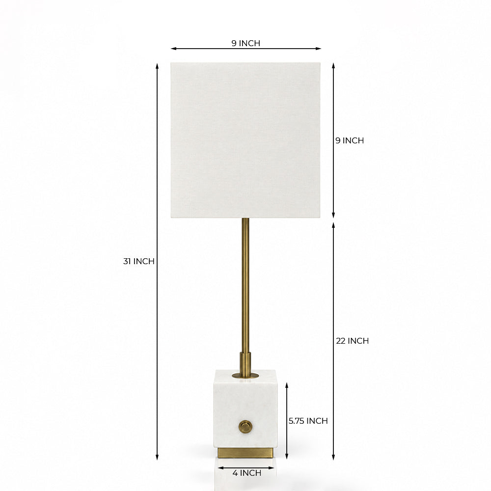 Blaze Marble Table Lamp with Metal - Product View 6