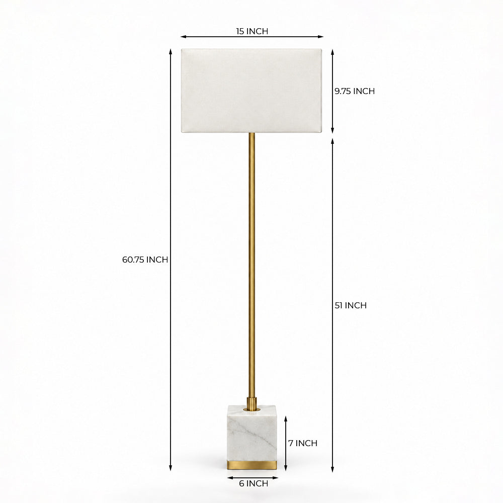 Thorne Marble Floor Lamp with Metal - Product View 7