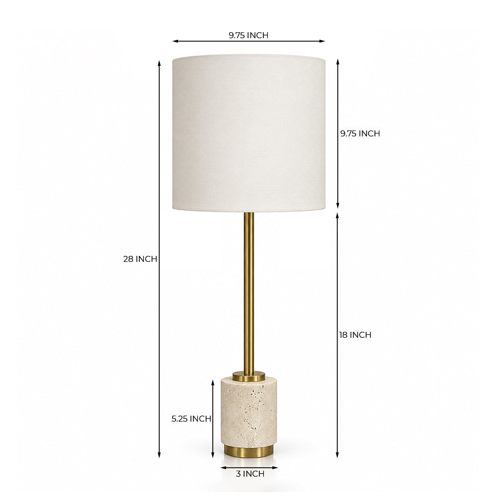 Priya Marble Table Lamp with Metal - Product View 6
