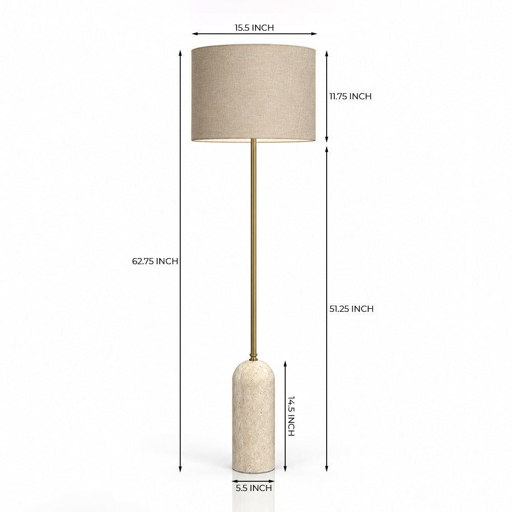 Dusk Marble Floor Lamp with Metal - Product View 5
