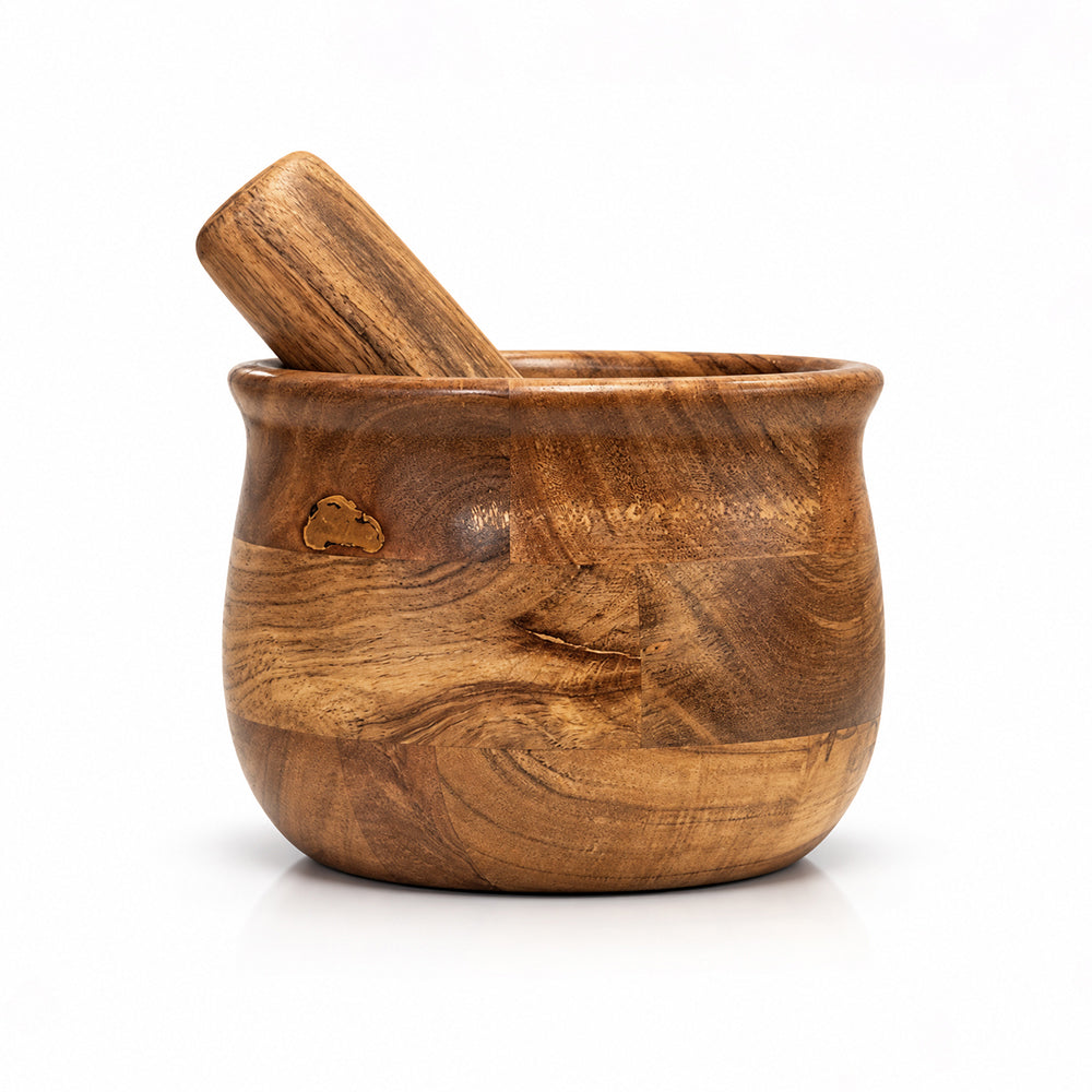 Aspen Acacia Wood Mortar and Pestle Set - Product View 1