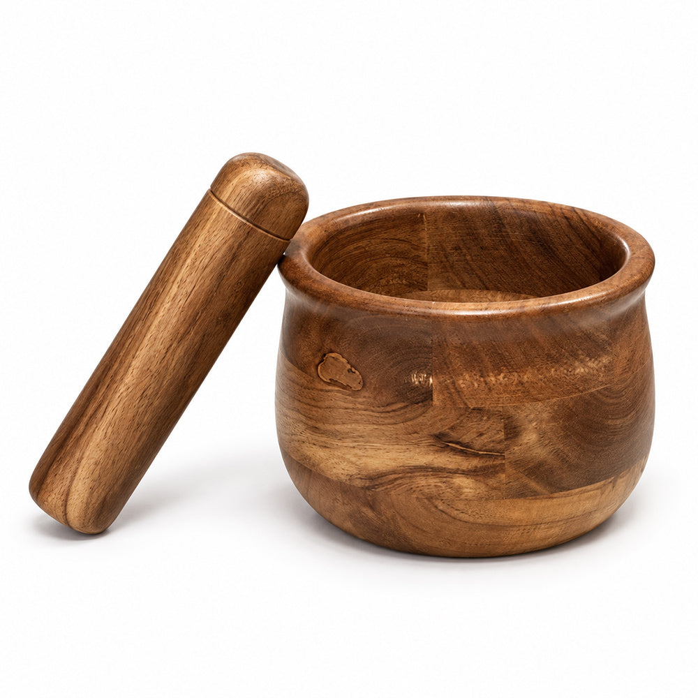 Aspen Acacia Wood Mortar and Pestle Set - Product View 3