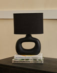 Astral Noir Fabric Shade Ceramic Table Lamp