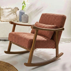 Margaret Wooden Rocking Chair - Dusty Rose Brown