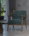 Tulsa Petal Rubberwood Armchair- Cotton