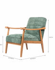 Tulsa Petal Rubberwood Armchair- Cotton