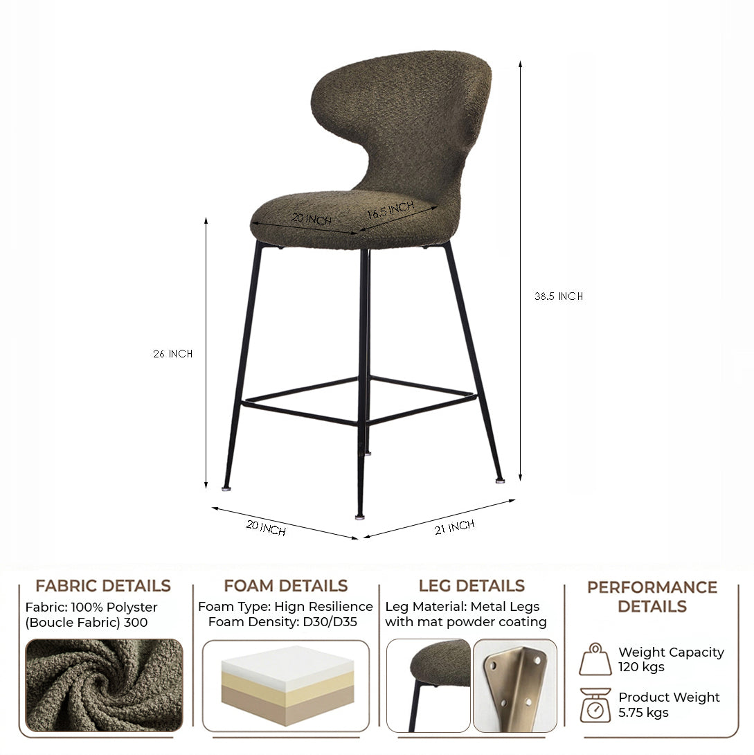 Coral Crest Bar Chair - Green