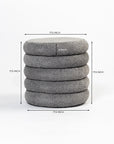 Elves Boucle Plywood Pouf - Grey