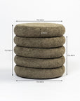 Elves Boucle Plywood Pouf - Green