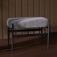 Quaint Iron Bench - Grey